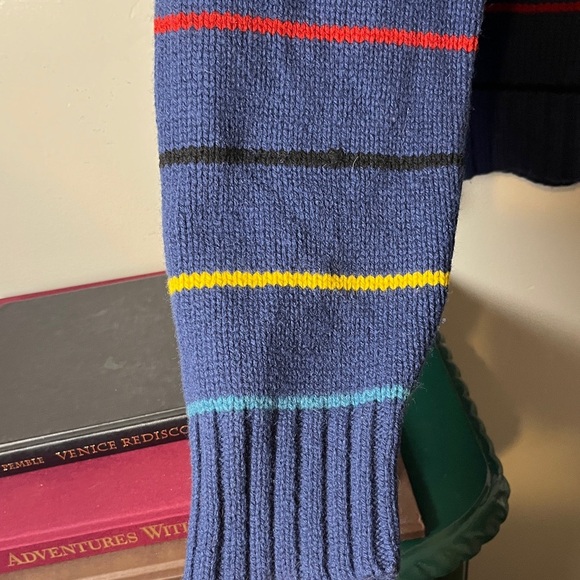 Todd Snyder 100% Wool Blue w Multicolored Horizontal Striped Men's Sweater Sz L - Picture 7 of 12